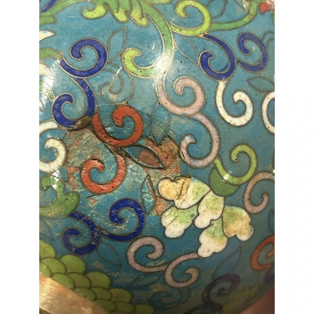 Vintage Chinese Cloisonné Vase 8